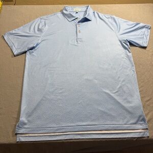 Peter Millar Summer Comfort Martini Shaker Light Blue Graphic Golf Polo Shirt XL